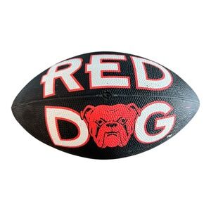 Red Dog Football Bulldog Graphic Novelty Football Black and Red RARE Full‎ Size